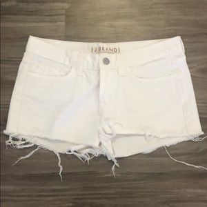 J Brand white denim cut off shorts